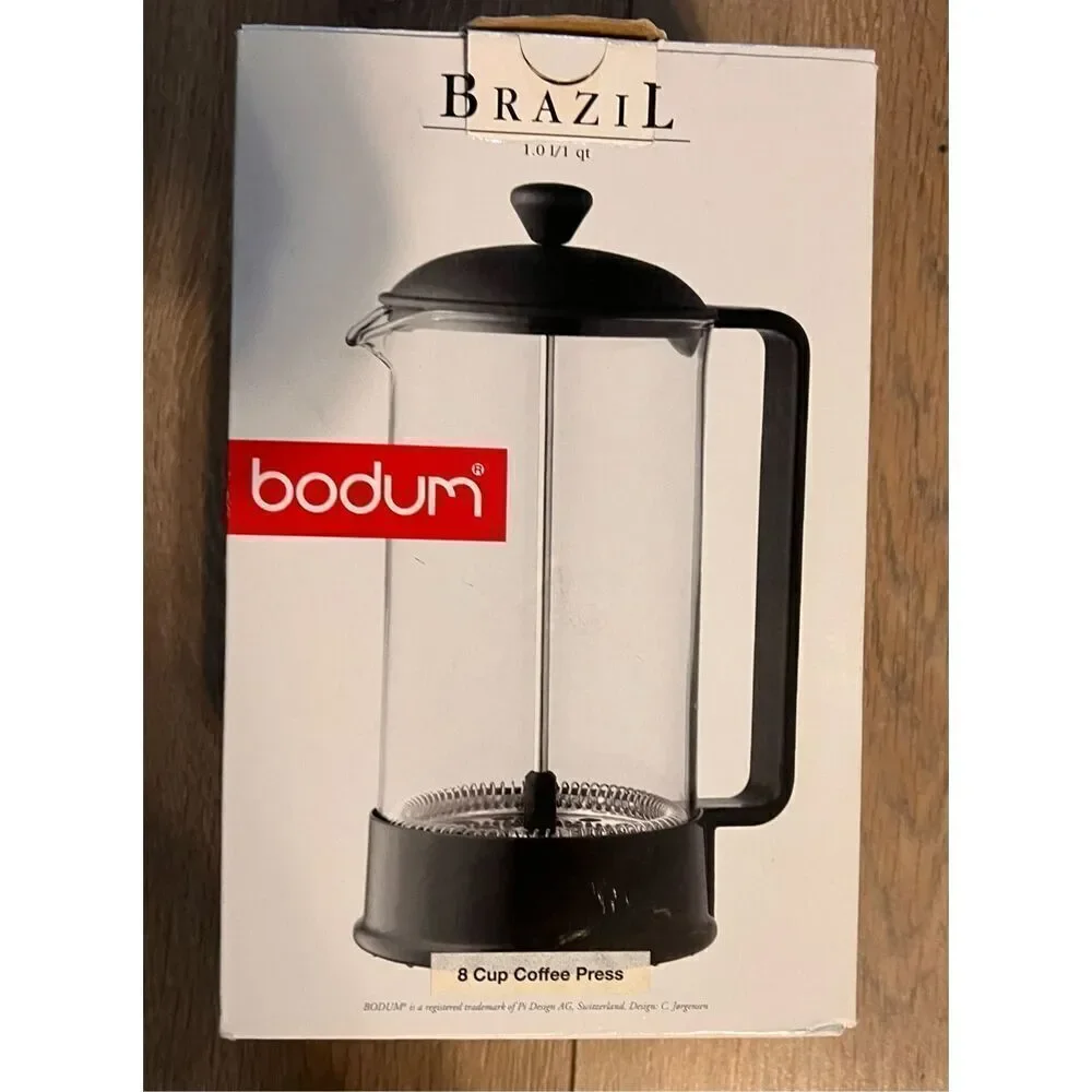Bodum Brazil 8 Cup French Press Coffee Maker Black Minimalist Gift New In Box